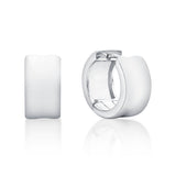 Sterling Silver Concave Ridge 8x15mm Huggie Earrings