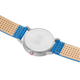 Mondaine - Classic Spring Summer White Dial, Silver & Sky Blue Strap