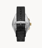 Emporio Armani - Chronograph Men's Two Toned Watch With Black Leather Strap