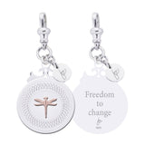 Dragonfly Sterling Silver Declaration Pendant "Freedom" - Large