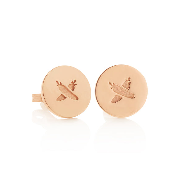 Boh Runga - Discologo Studs 9ct Rose Gold