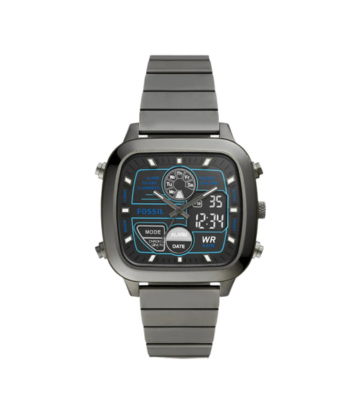 Fossil - Retro Analog-Digital Smoke Stainless Watch