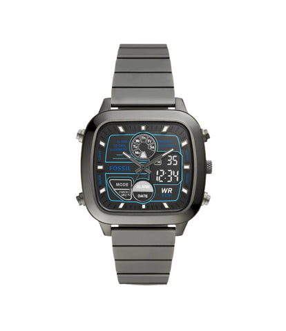 Fossil - Retro Analog-Digital Smoke Stainless Watch
