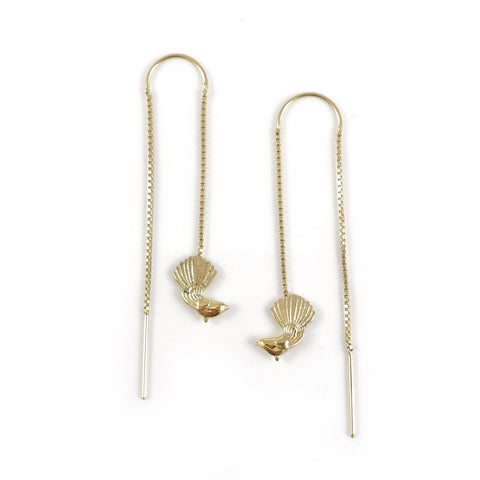 Nick Von K - Gold Dipped Fantail Thread Chain Earrings