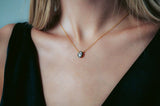Georgini - Reflection Oval Pendant - Gold & Black Enamel
