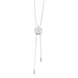 Napoleon Sterling Silver Fleur De Lis Lariat Necklace