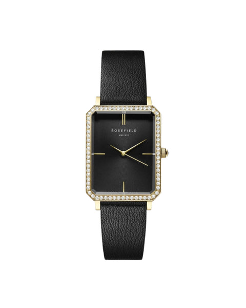 Rosefield Watch - Octagon Crystal Black & Gold