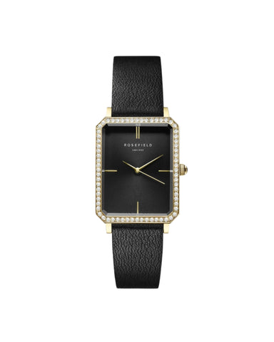 Rosefield Watch - Octagon Crystal Black & Gold