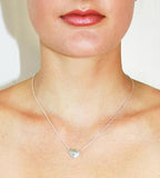 Love In A Jewel Heart Pendant - Silver With Crystal
