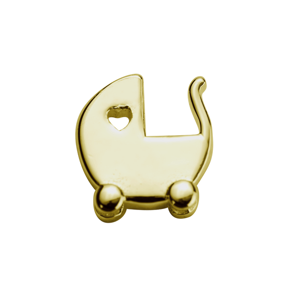 STOW Baby Pram (Blessed) Charm - 9ct Yellow Gold