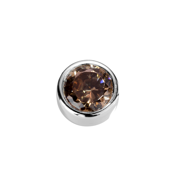 STOW Virtue Charm - Strength - Brown CZ & Sterling Silver