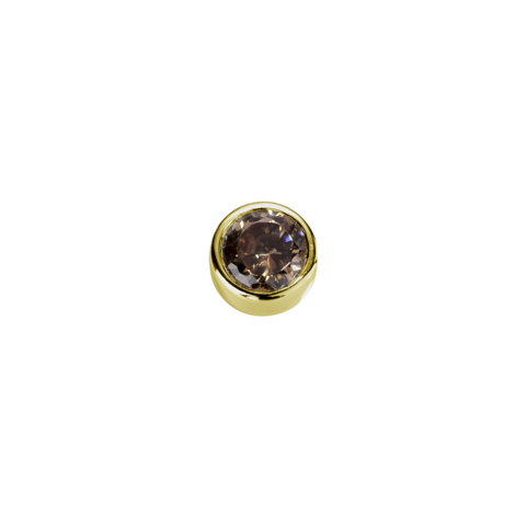 STOW Virtue Charm - Strength - Brown CZ & 9ct Yellow Gold