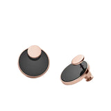 Skagen Ellen Onyx and Rose Gold-Tone Stud Earrings