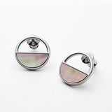 Skagen Jewellery Agnethe Silver-Tone and Mother-of-Pearl Stud Earrings - SKJ1120040