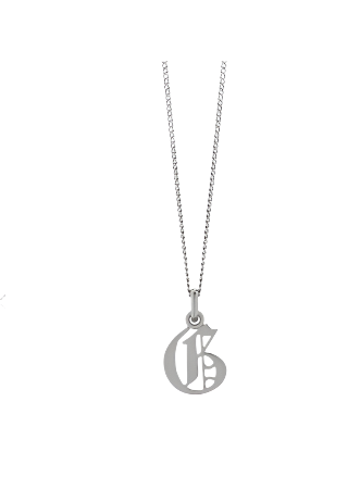 Meadowlark - Small Capital Letter Necklace Silver