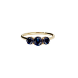 Meadowlark - Signature 3 Stone - 9ct Yellow Gold & Blue Sapphire