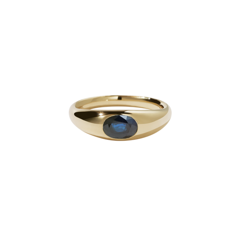 Meadowlark - Claude Ring With Stone - 9ct Yellow Gold - Midnight Sapphire
