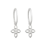 Lindi Kingi - Baroque Cross Sleeper Earring Platinum Plate