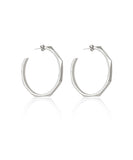 Edge of Ember Facet Silver Hoops