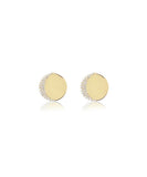 Edge of Ember Moon Disc Gold Earrings