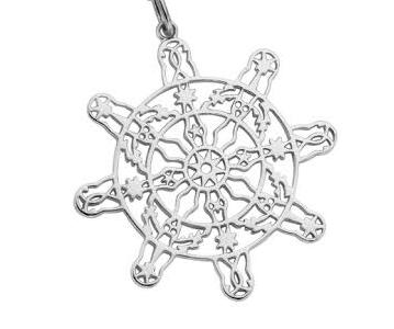 Karen Walker Filigree Ship Wheel Charm