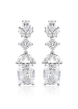GEORGINI AVA WHITE CZ RHODIUM 3MILS EARRINGS