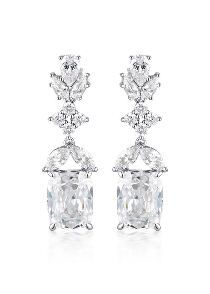 GEORGINI AVA WHITE CZ RHODIUM 3MILS EARRINGS