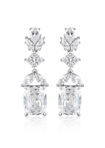GEORGINI AVA WHITE CZ RHODIUM 3MILS EARRINGS