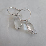 Lindi Kingi Hoop Drop Earrings - Silver Plate