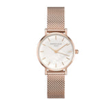 Rosefield Watch - 'The Small Edit' White Dial & Rose Gold Mesh Watch