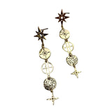 Lindi Kingi Star Drop Earrings - Gold Plate