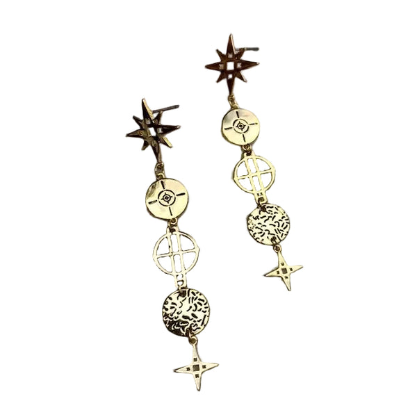 Lindi Kingi Star Drop Earrings - Gold Plate