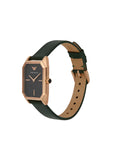Emporio Armani - Women's Two-Hand Green Leather Watch